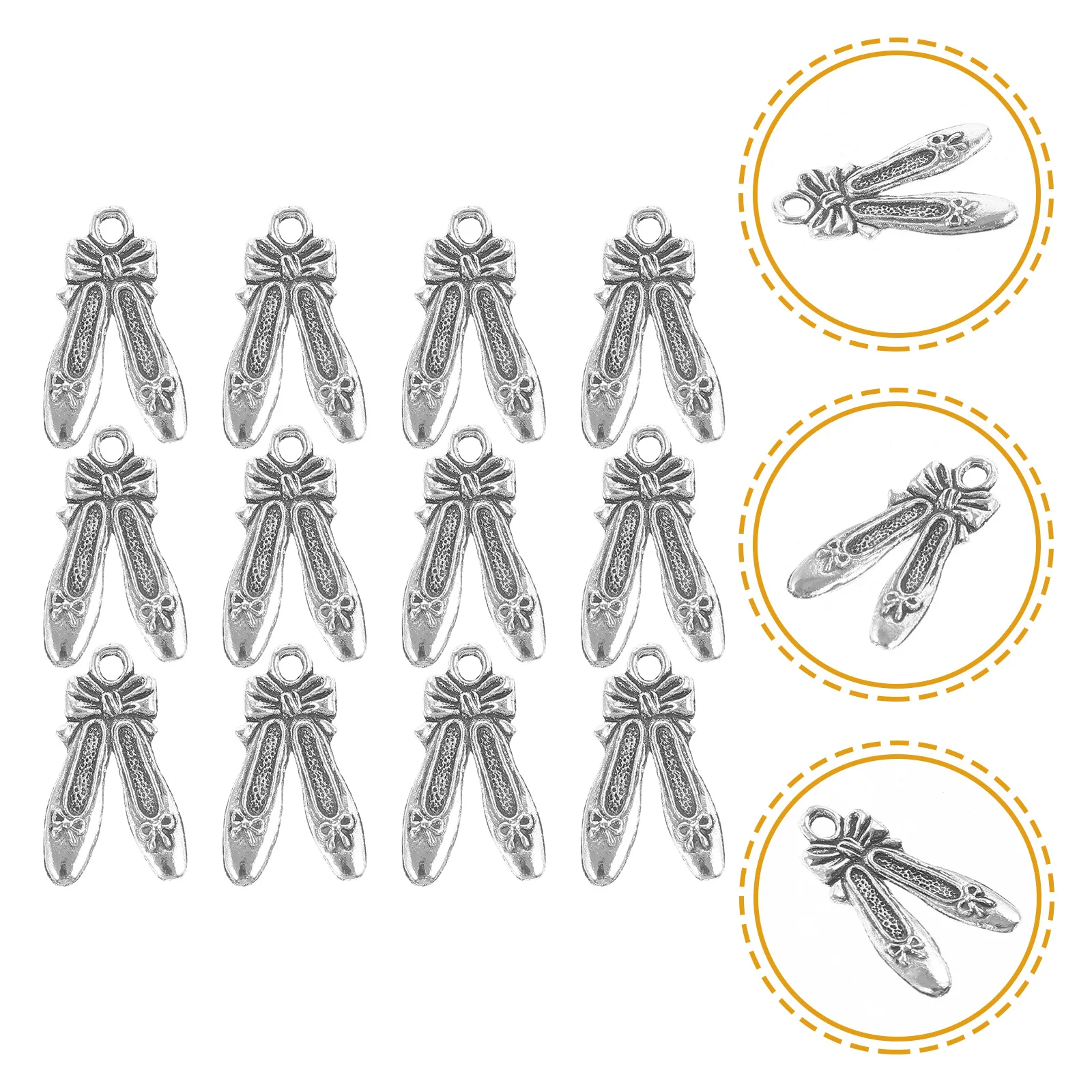 50 قطعة حذاء الباليه سبيكة سحر قلادة مثالية لصنع القلادة DIY مجوهرات الإبداعية هدية للنساء الرجال حذاء الباليه سحر