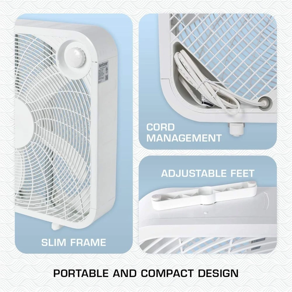 

Floor Mount Box Fan 2 Pack 3 Speed Quiet 20 Inch 2400 CFM for Home Garage Office