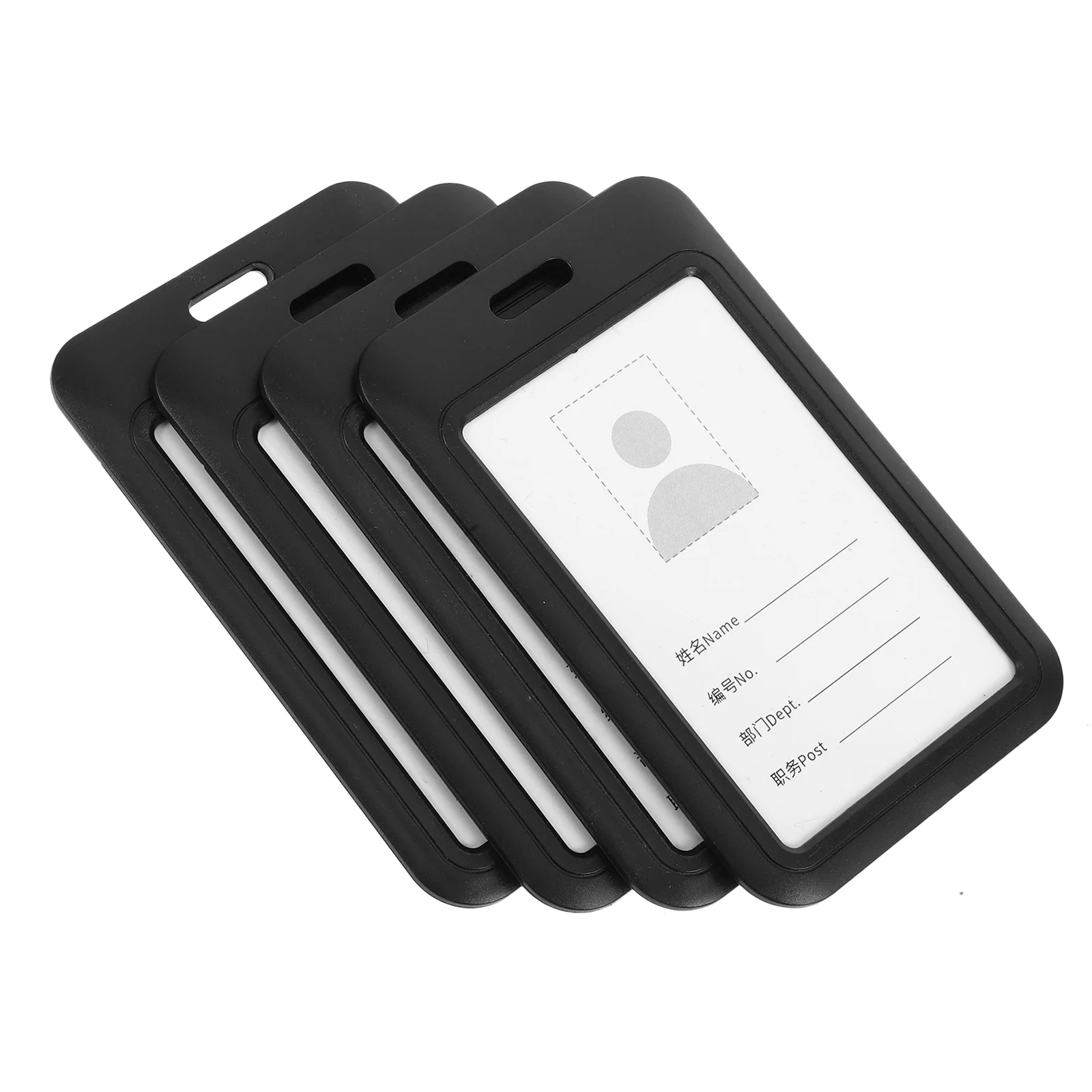 

4pcs ID Card Holder Plastic Hard Clear Case Vertical Badge Protector Multi Card Capacity ABS Material Transparent Window