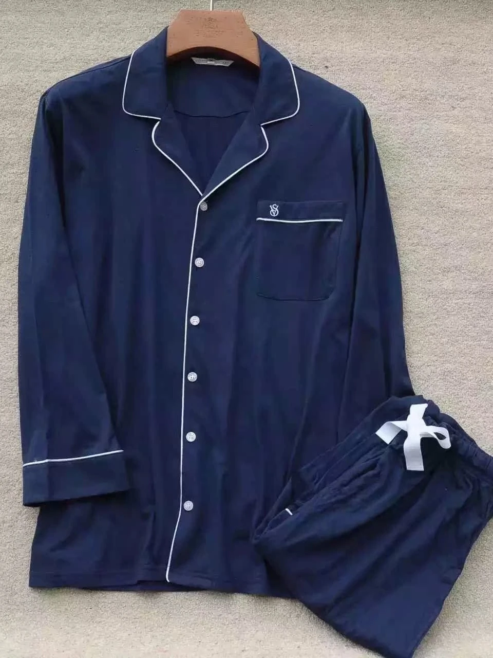 men's-spring-autumn-cotton-pajamas-long-sleeve-long-pants-thin-knitted-sleepwear-home-clothes-set-summer-lightweight-ensemble