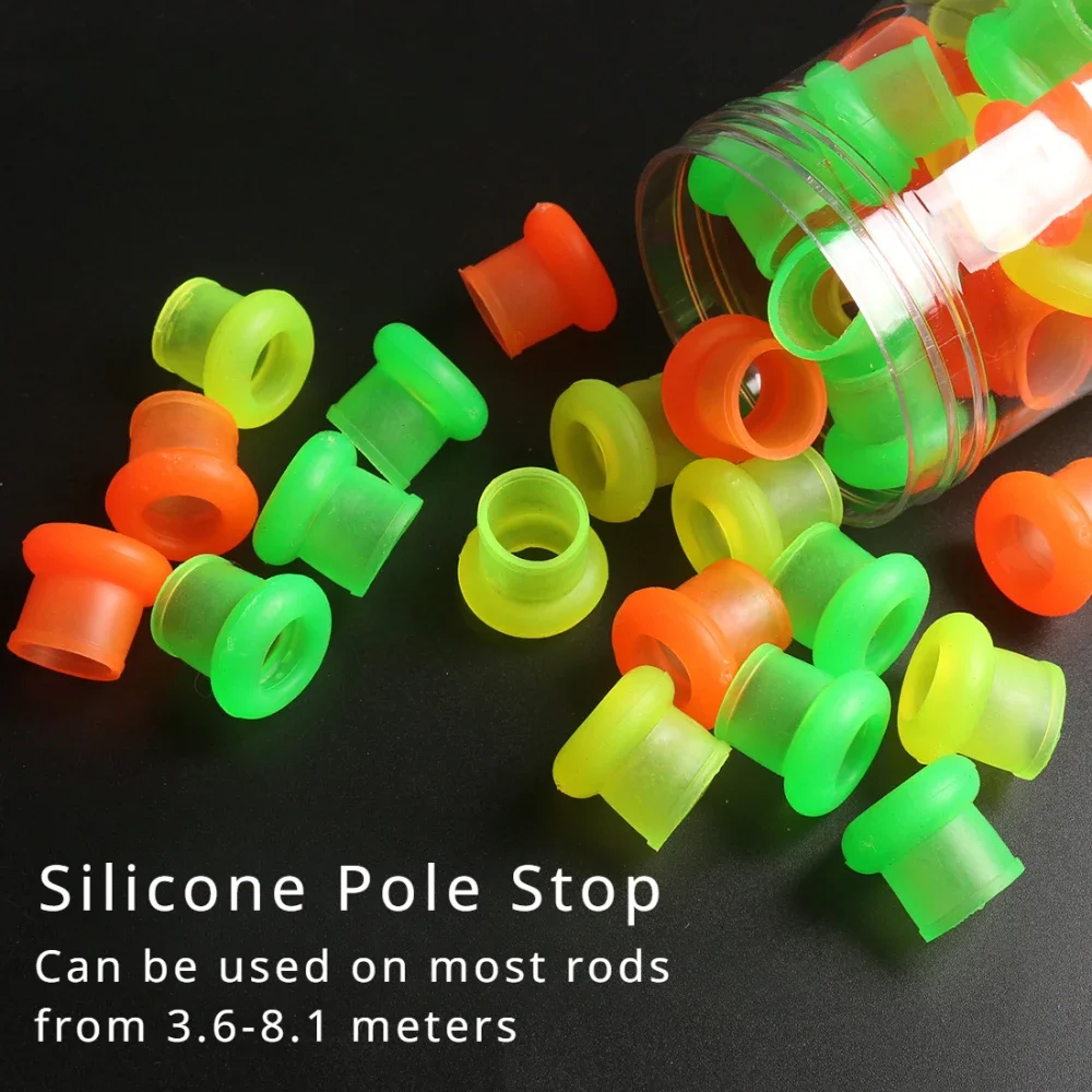 20 Pcs Fishing Seal Rod Stop Silicone Rod Plug  Anti-slip Ring Seal Wrap Handle Strap Rod Stop Ring Sleeve High Elasticity