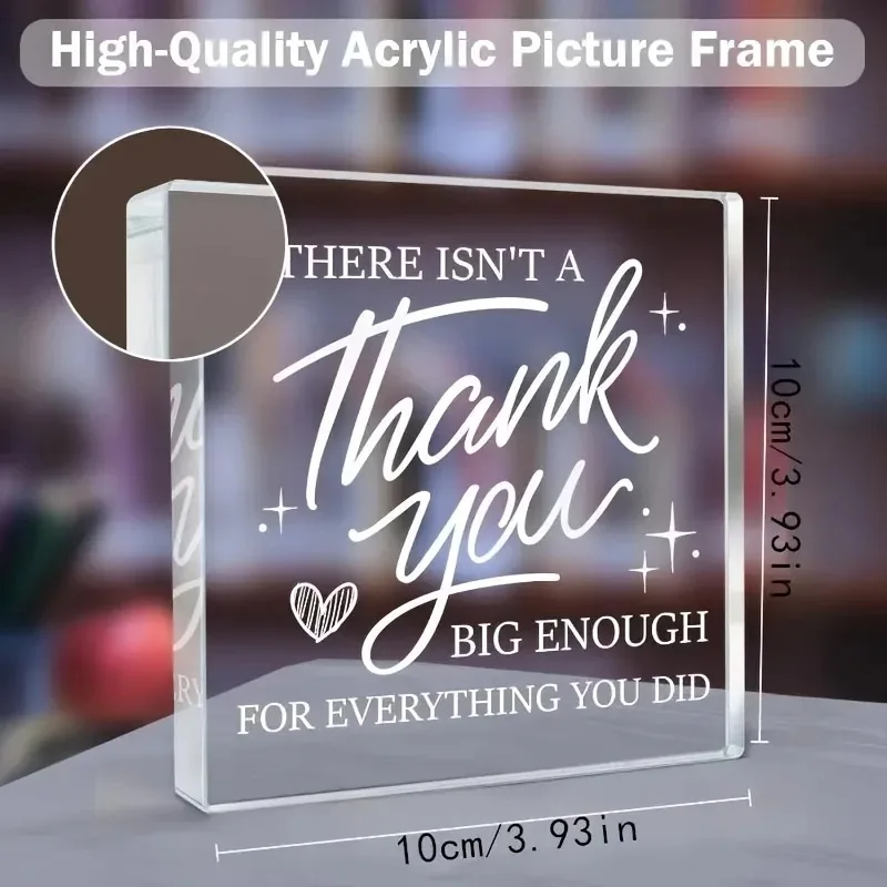 Acrylic Thank You Plaque Desk Decor Enough Sign Appreciation Gift for Teacher Nurse Coworker Friend Keepsake Table Ornament