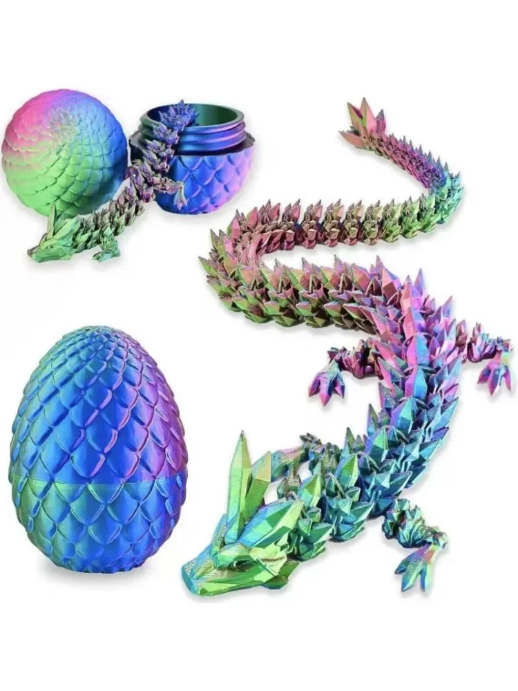 1/2 pçs 3d impresso dragão ovo com dragão completo articulado dragão modle móvel rotativo articulado