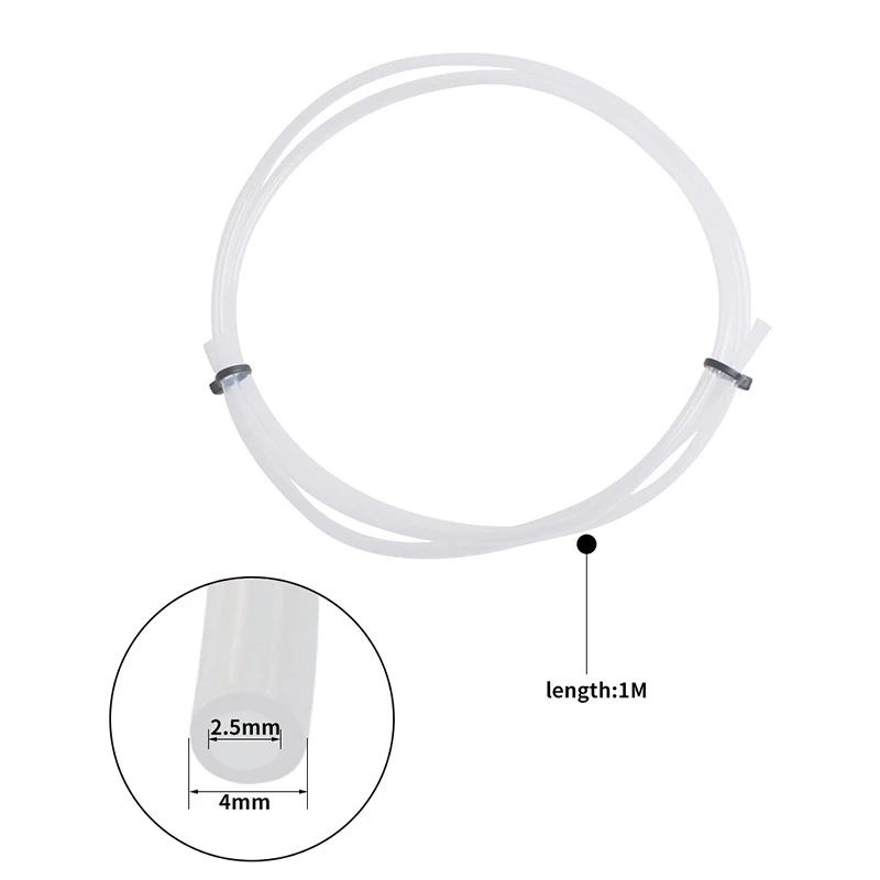 Tubo de teflento para impresora 3D, extrusor Bowden de 1,75mm, ID2.5mm, od4 mm, blanco y gris, para bawbu Lab P1P AMS A1 Mini