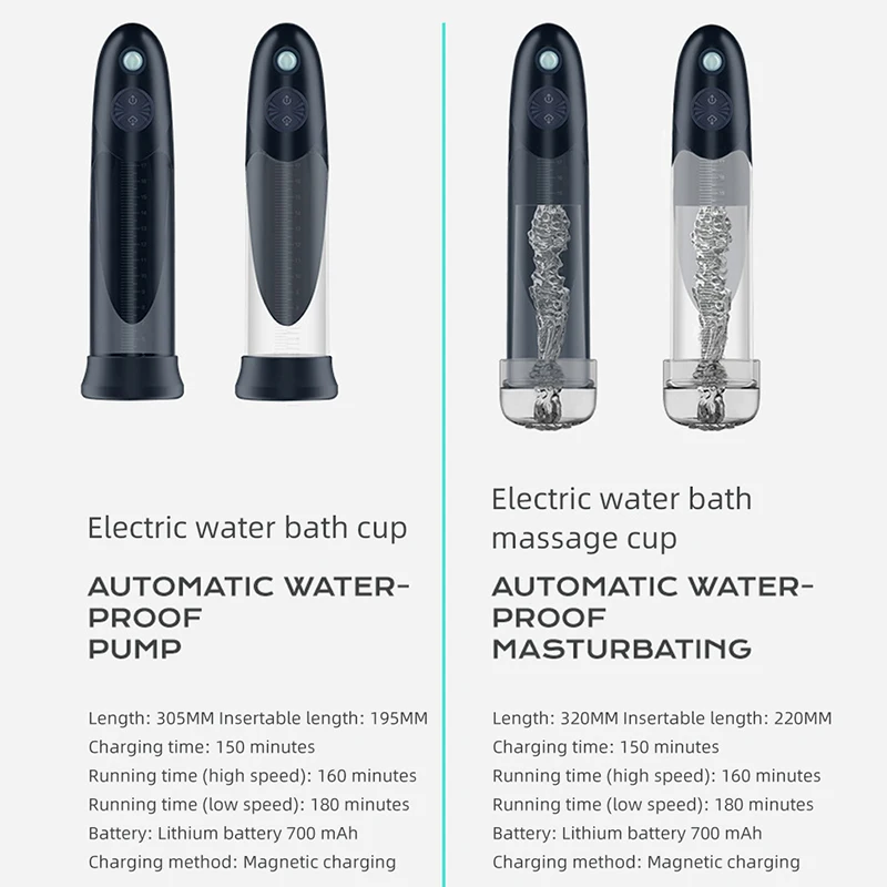 Penis Pump Penile Thicken Water Bath Penis Exerciser Sex​ Toys for Man Electric Sextoys Dick Massage Product Cock​ Stretch Toy