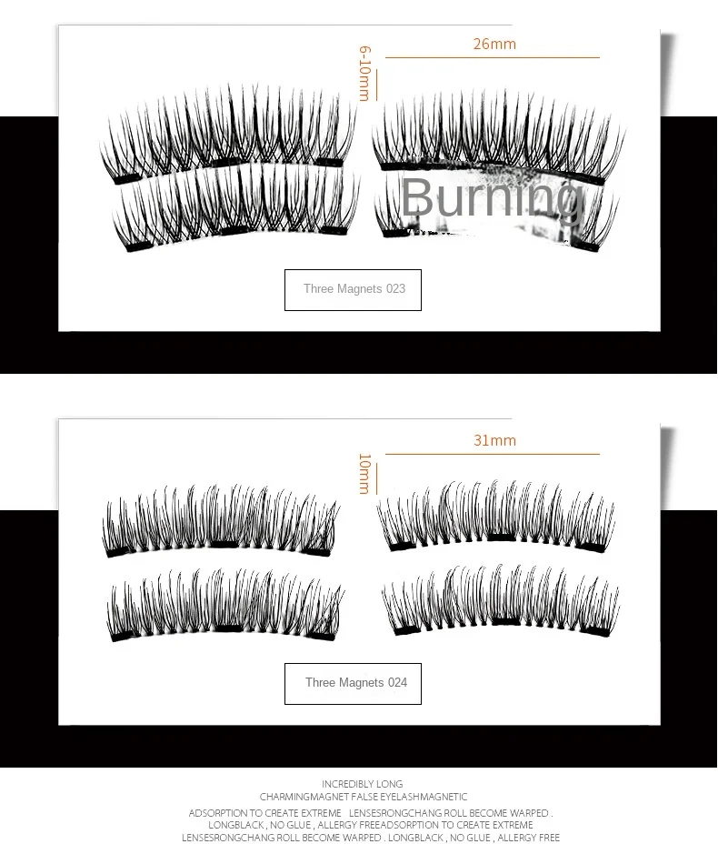 3 magnetische falsche Wimpern handgemachte natürliche kleber freie magnetische gefälschte Wimpern verlängerungen 3d wieder verwendbare Make-up-Fabrik