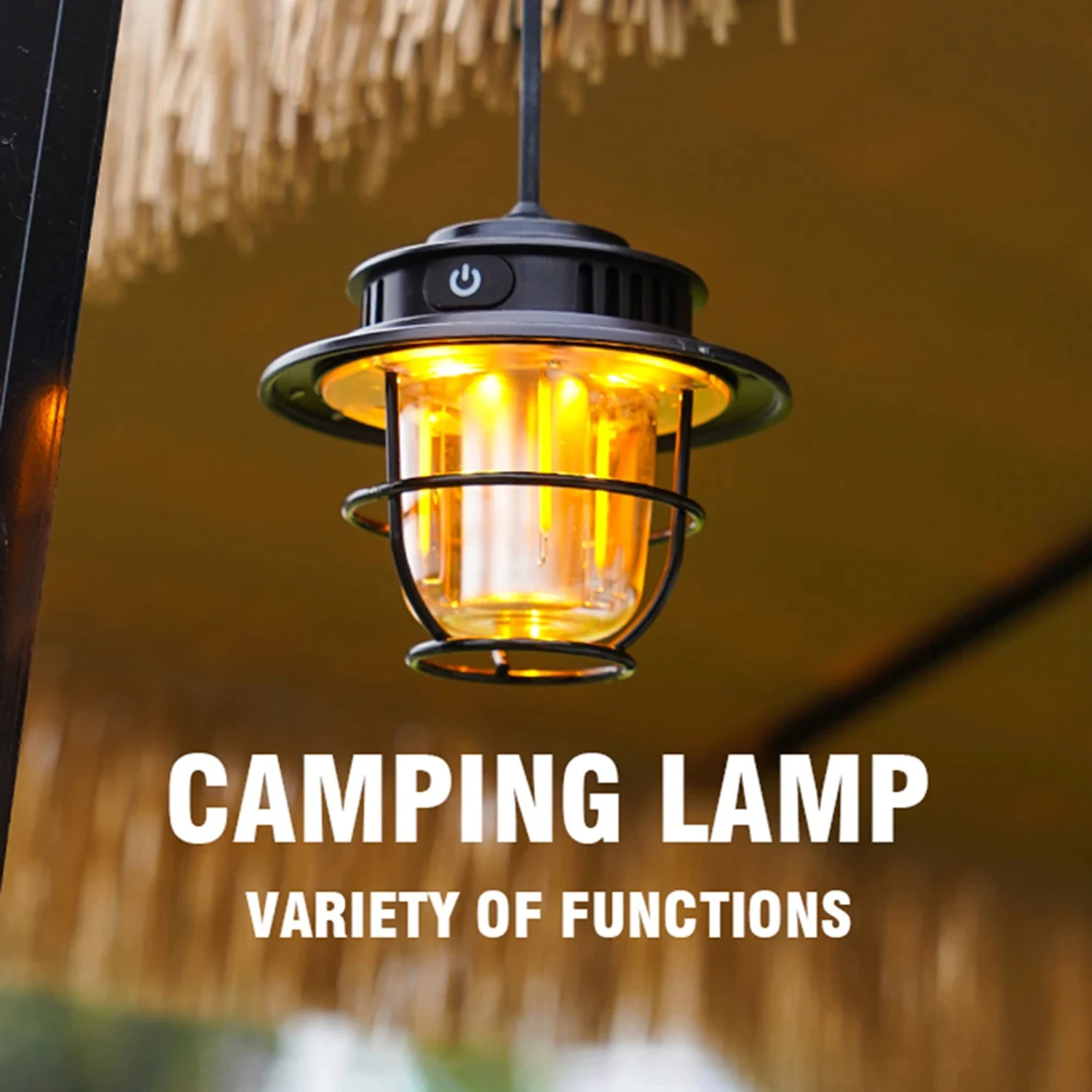 Camping Tent Light 200 Lumens Vintage Outdoor Camping Light Type-C USB Rechargeable Daily Waterproof  Outdoor BBQ Garden