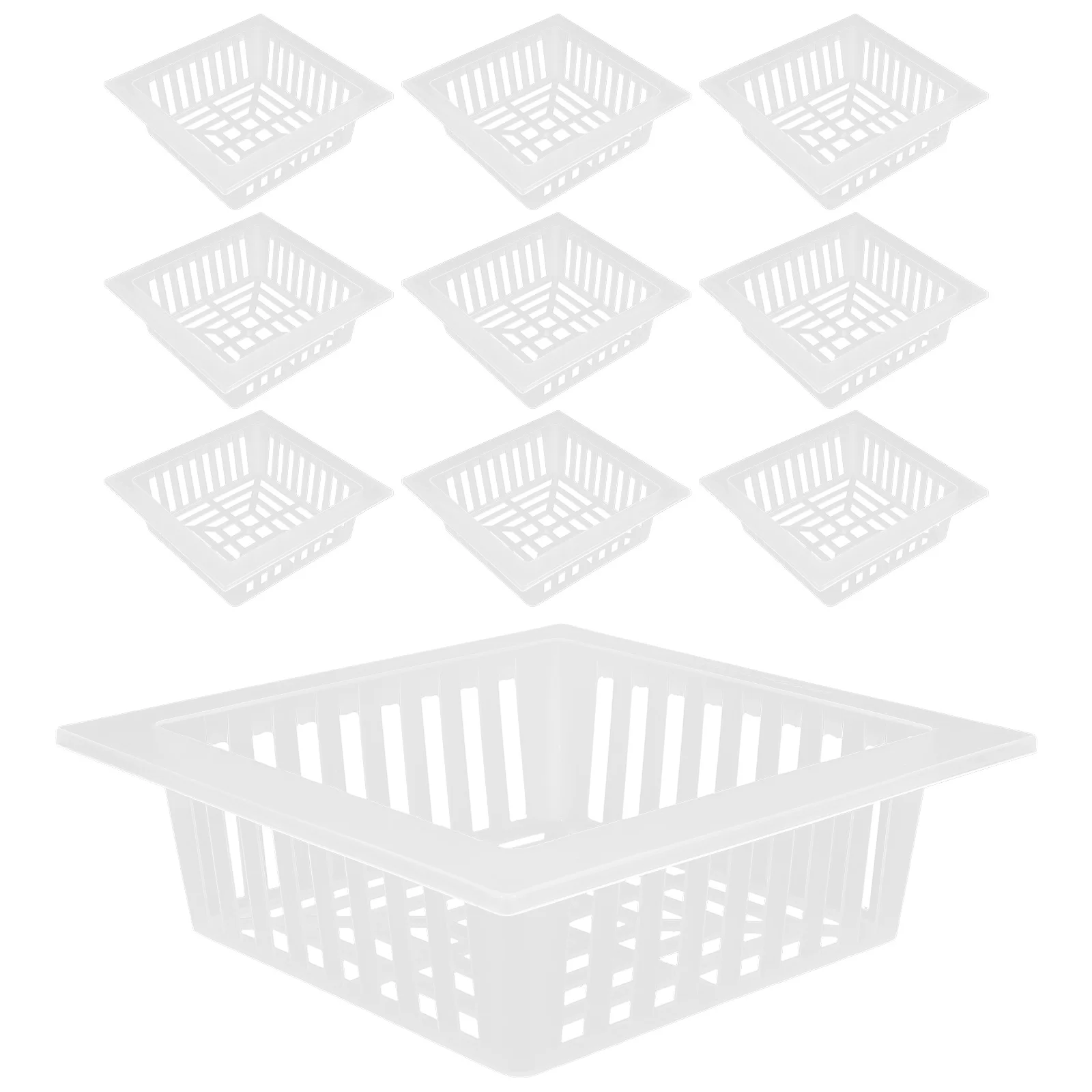 

10 Pcs Fixation Baskets Transparent Flower Pots Replacement Grow Hydroponic Mesh Net Cups for Plants PP