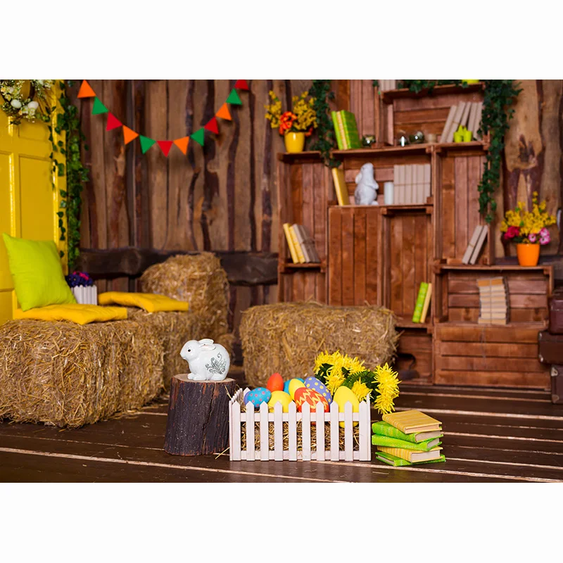 Lễ Phục Sinh Phông Nền Chụp Ảnh Hoa Mùa Xuân Thỏ Trứng Cho Bé Chân Dung Ảnh Nền Ảnh Phòng Thu 210403MXR-01