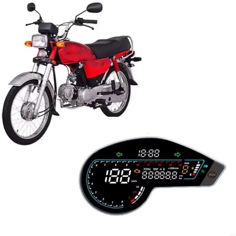 M76E Motorcycle Digital Speedometer With LCD Display 0-199Km/H Odometer 99999Km Suitable for XR150 XR125 NXR150 NXR125 MRX125