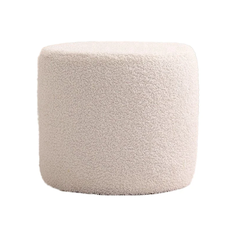 Soft Ottoman Pouf - Comfort Foam Foot Rest For Living Room, Desk, Couch - White