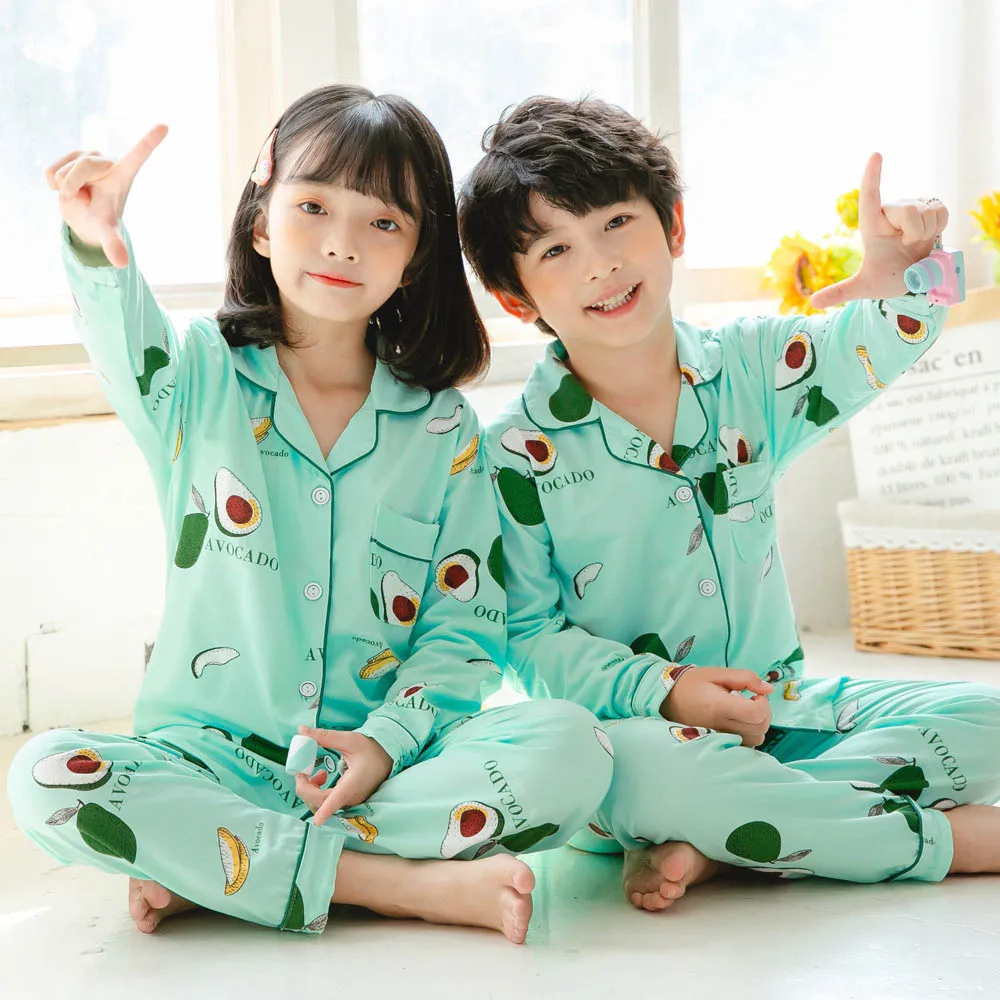 Spring Autumn Casual Homewear Pajamas for Girls Children Nightwear Korean Style Clothing Sets for Kids Pijamas Boys Sleepwear