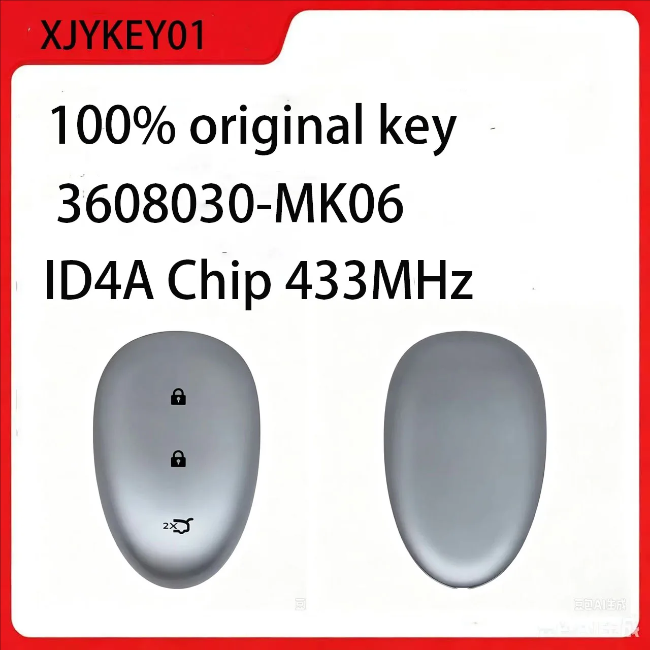 3608030-MK06 Original Smart Remote Key ID4A Chip 433MHz for CHANGAN NEVO Q05 QIYUAN Q05