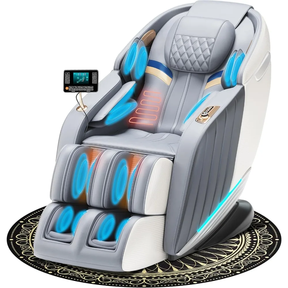 Massage Chair Full Body with Mat, Zero Gravity Massage Chairs, Back Heating, AI Voice Control, Thai Stretch, Deep Tissue Massage