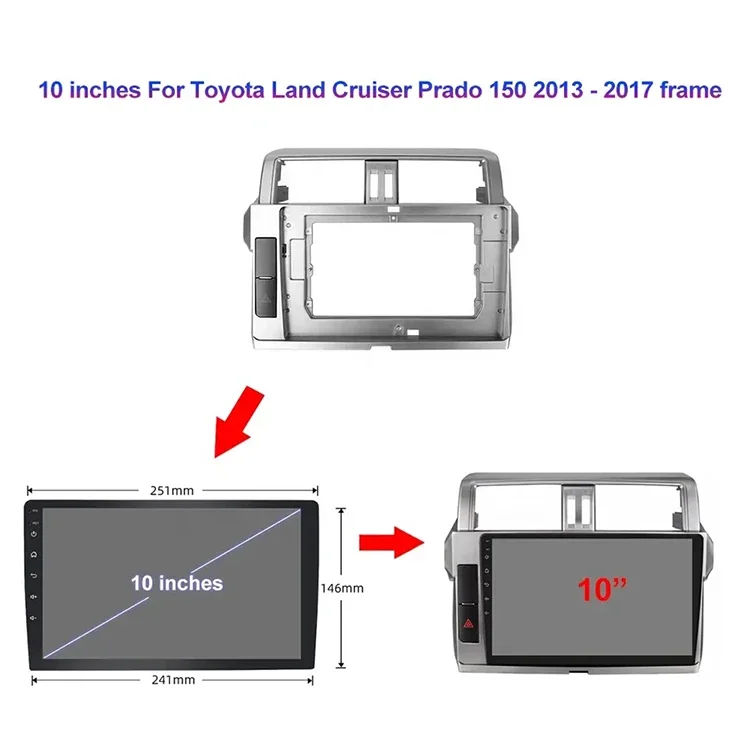 10 Inch Touch Screen Gps Car Navigation Android Radio Carplay Stereo Player Car Audio For Toyota Land Cruiser Prado 2013-2017