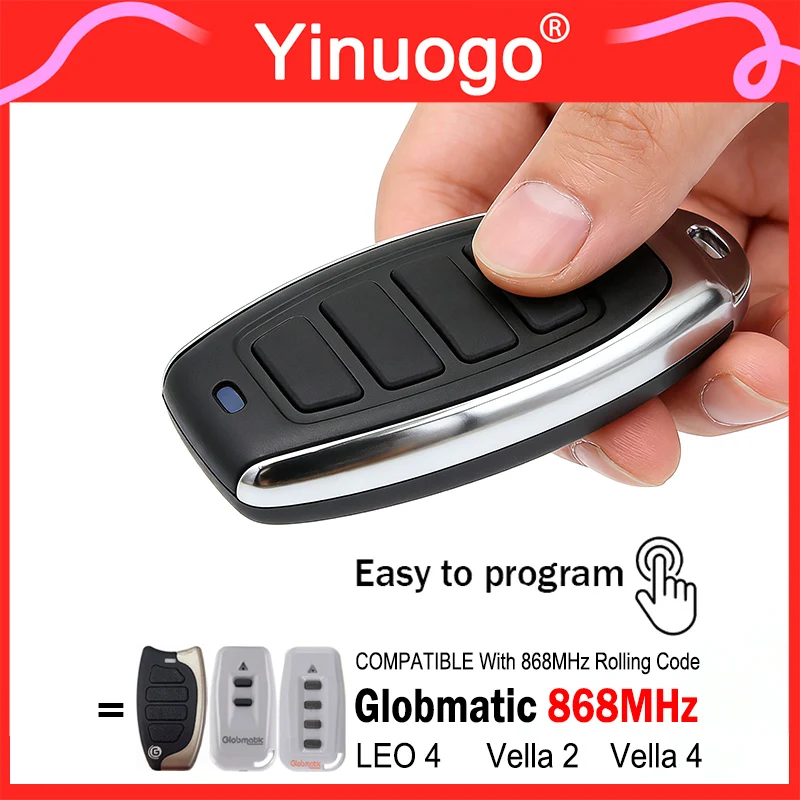 

Globmatic 868 МГц пульт дистанционного управления для открывания ворот, совместимый с ручным передатчиком Globmatic Vella2 Vella4 LEO LEO4 Vella