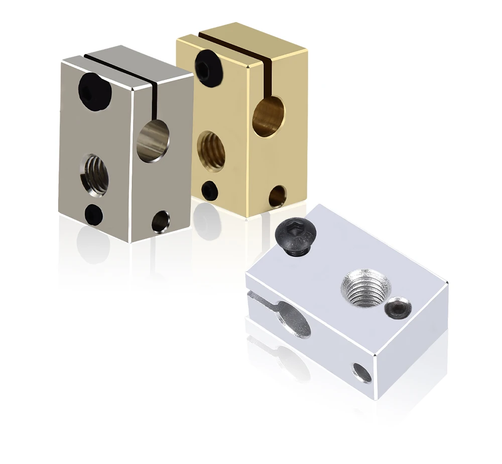 Hohe Qualität V6 Heizung Block Überzogene Kupfer Messing PT100 3D Drucker Teile Wärme Block Für Upgrade E3D V6 Hotend DDB Titan Extruder – Detail 6