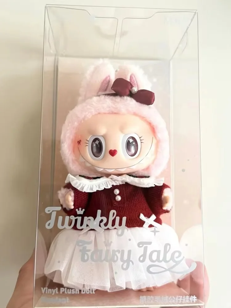 Labubu Mokoko Christmas Twinkly Fairy Tale Vinyl Series Keychain Kawaii Pendent Cute Doll Birthday Toys Gift ﻿