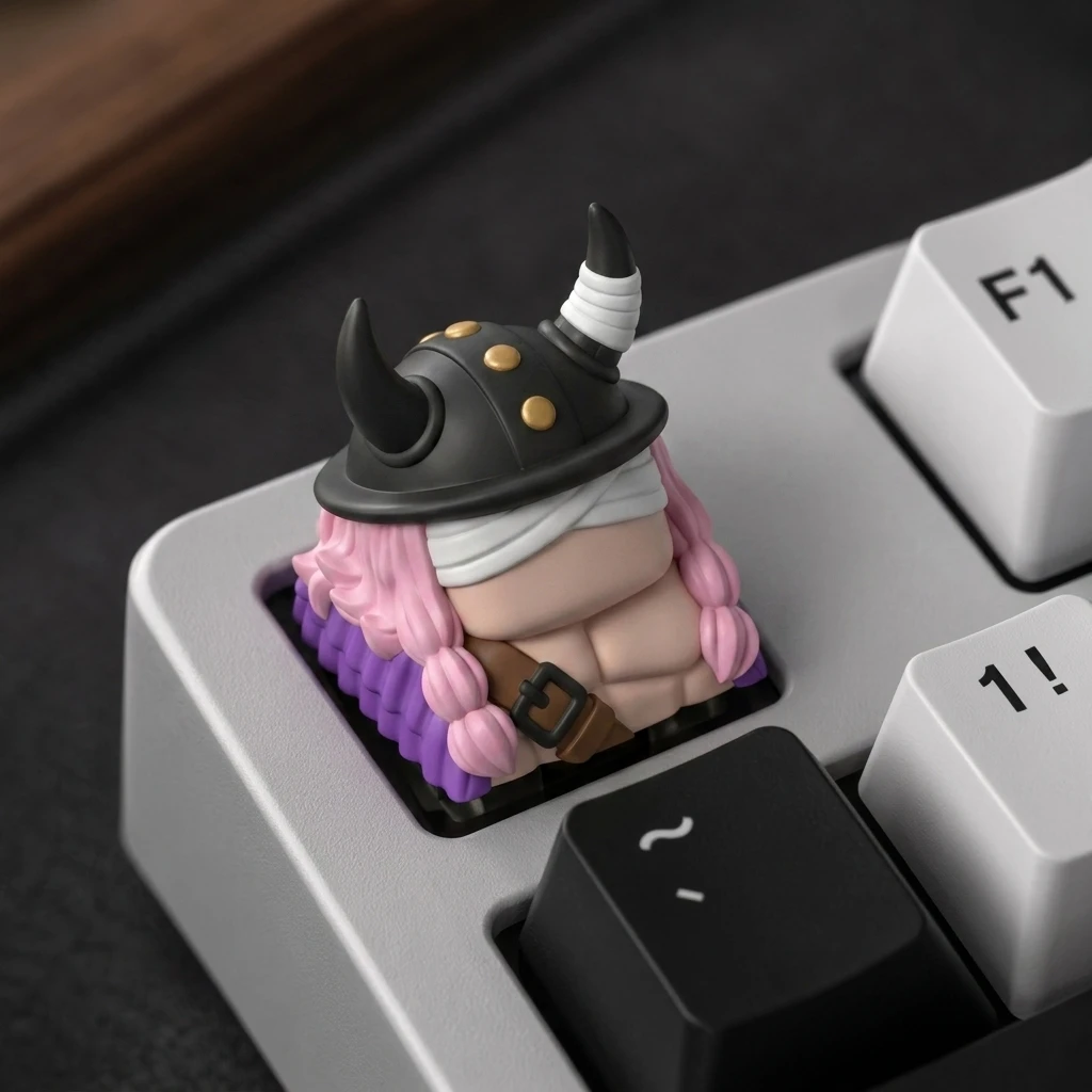 Anime Character Series Keycaps, Universal Keys for Mechanical Keyboards with Cross-Axis Switches, Featuring Giant Character Imag