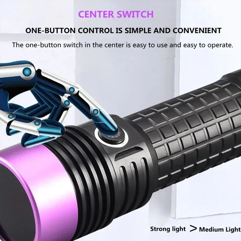 Imagem -04 - Usb Recarregável Led uv Lanterna Preta Filtro de Luz de Madeira Urina Gemstone Detector de Dinheiro 20w 365nm