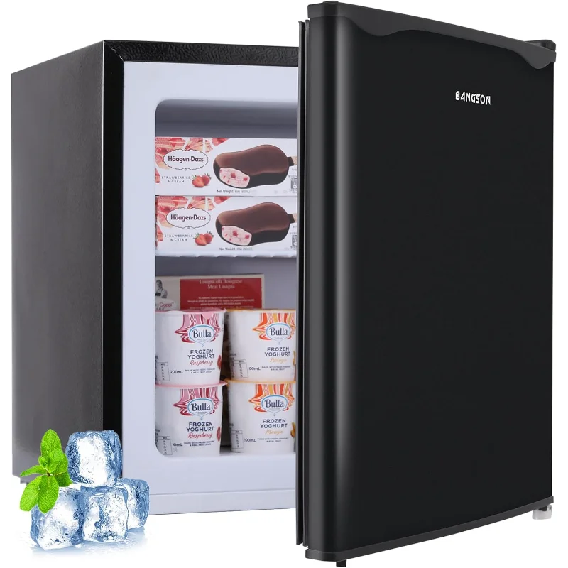 BANGSON アップライト冷凍庫、取り外し可能な棚付き 1.1 立方フィート ミニ冷凍庫、家庭/寮/アパート/オフィス用のシングルドア ミニ冷凍庫