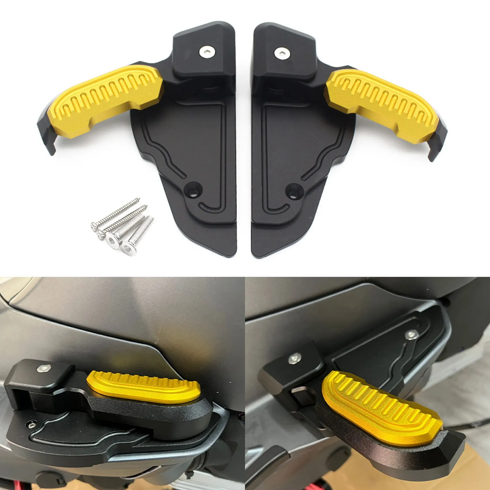 Motorcycle Folding Rear Footrest Foot Pegs Rests Pedal Pad Passenger Footpegs for Vespa Primavera Sprint 125 150 3Vie B