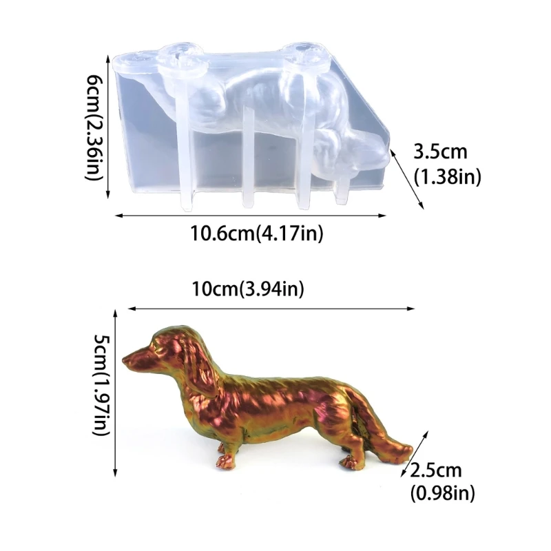 Moldes artesanales en forma perro salchicha, moldes arcilla silicona para manualidades, moldes para velas, venta