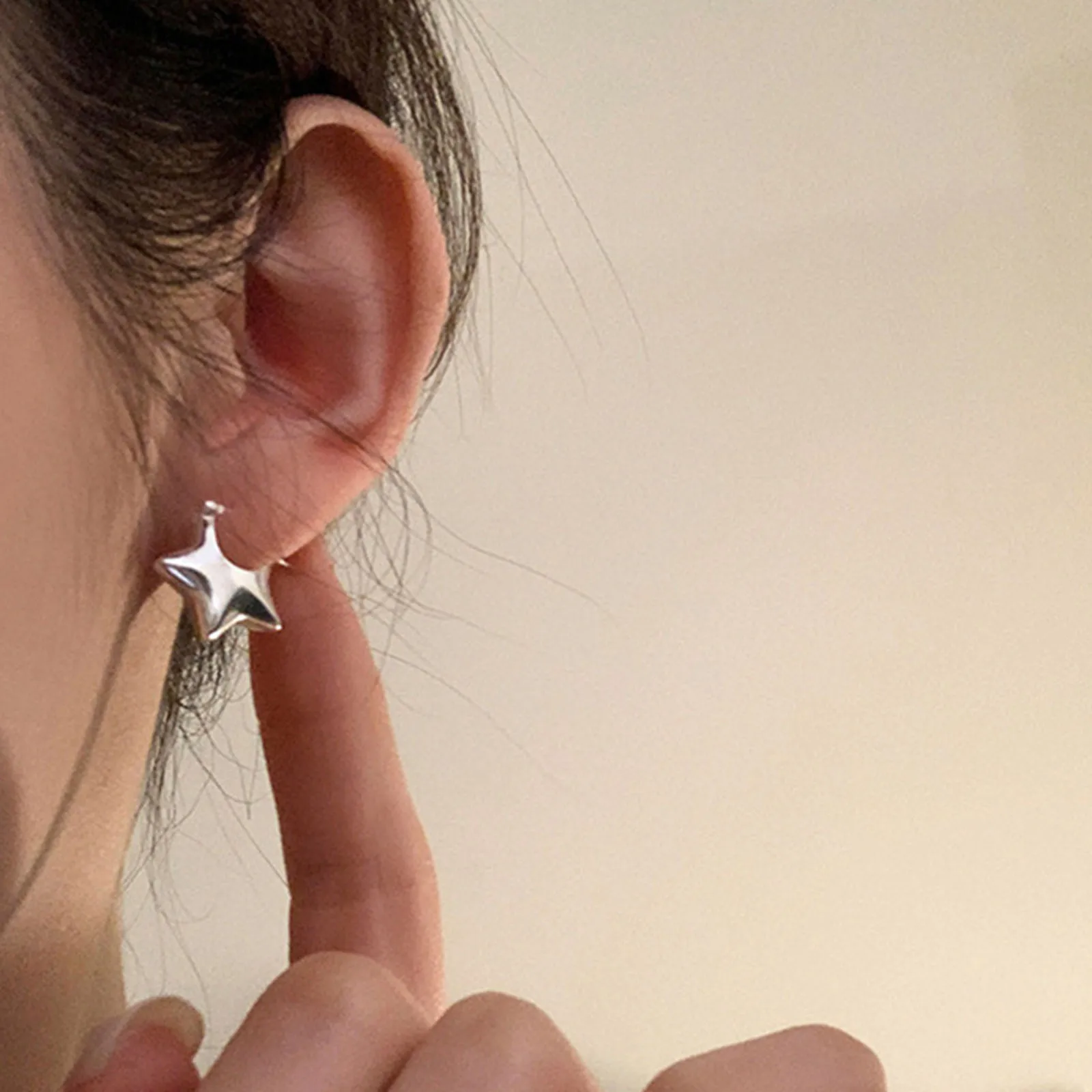 925 Sterling Silver Vintage Simple Star Earrings For Women Trendy Earring Jewelry Prevent Allergy Party Accessories Gift image 2