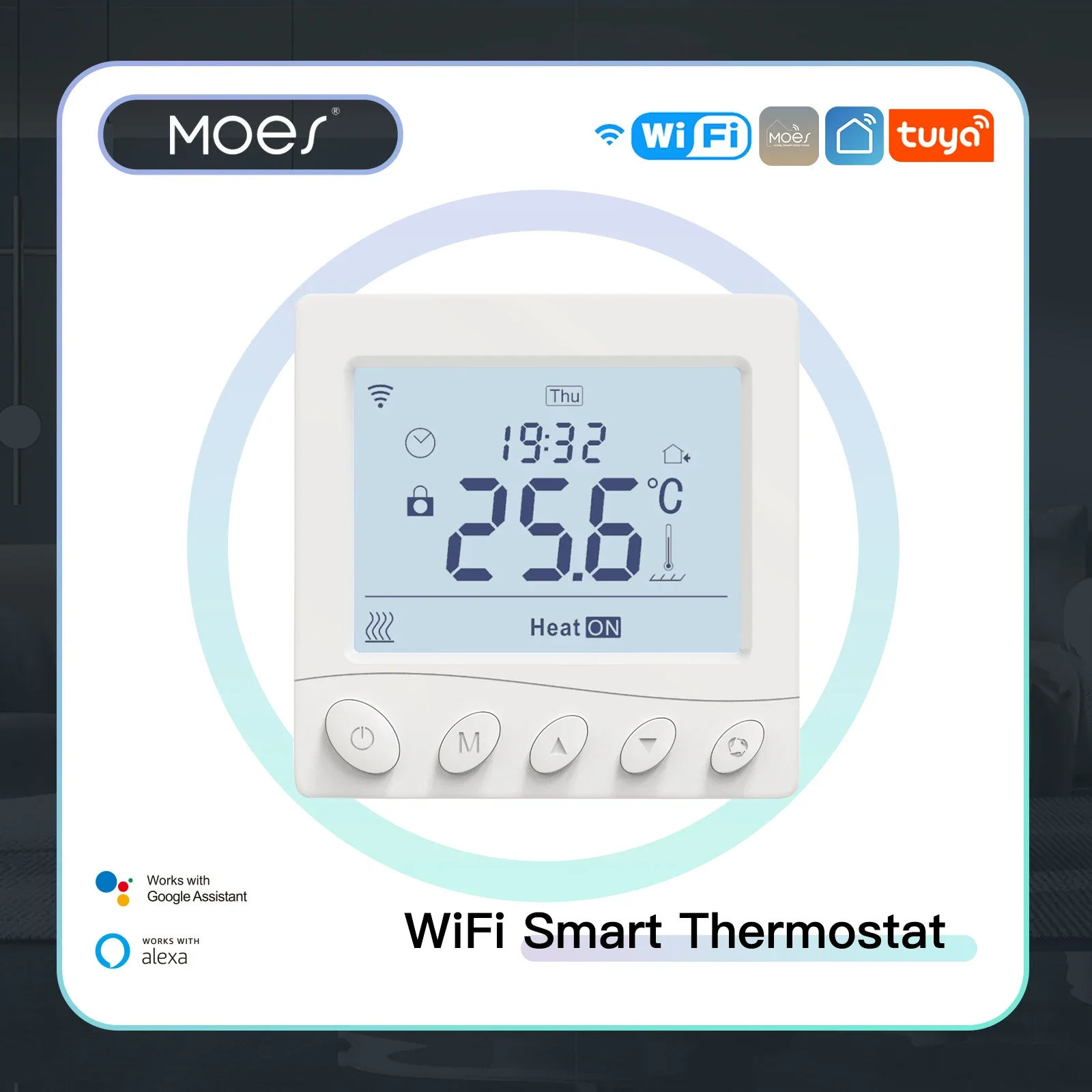 

MOES Tuya WiFi Thermostat Smart Temperature Controller Water Electric Floor Heating Gas Boiler Work With Alexa Google Home