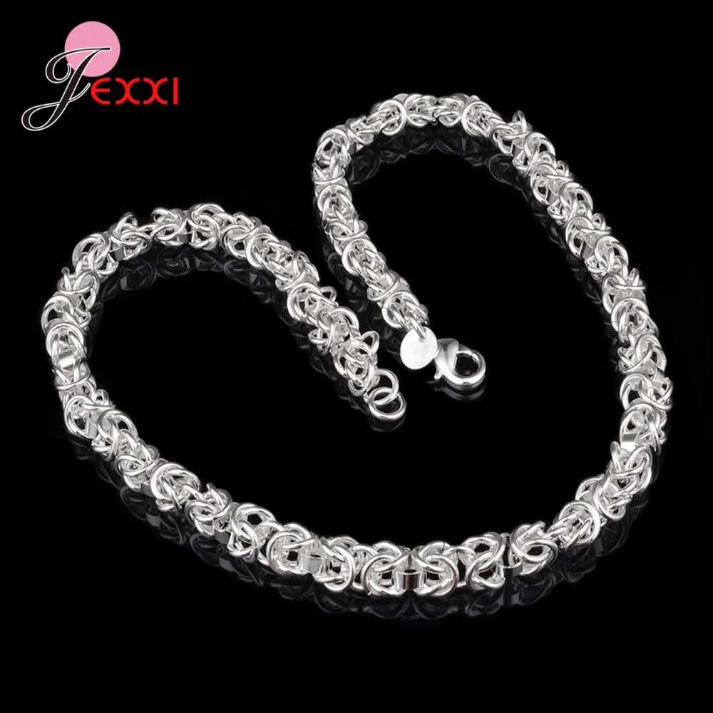 Luxury Brand Women 925 Sterling Silver Color Link Chain Necklaces Jewelry Party Gift 0.7CM Thickness Length 18 Inches Weight 30g