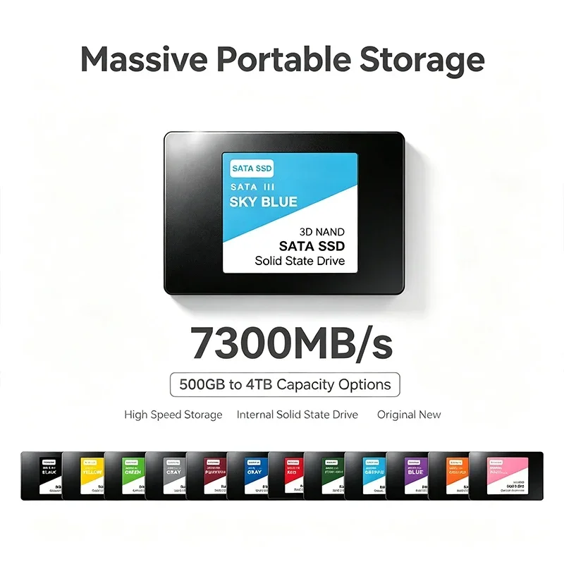 Latest Solid State Drive 1TB High Speed SSD Hard Disk SATA 3 25 Inch Builtin SSD Drive TLC 550MB/s for Notebook Desktop