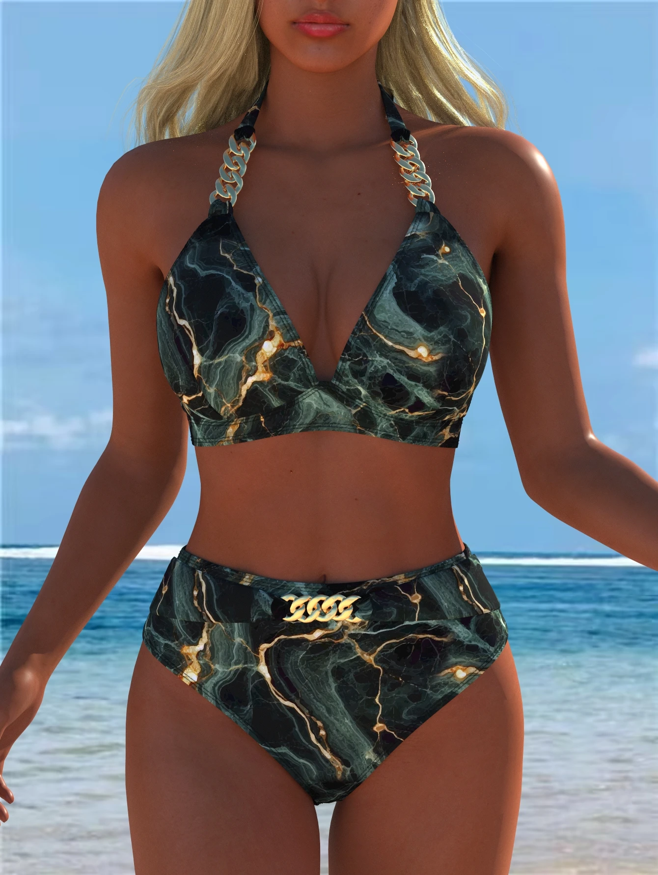

Women's Swimwear Swimming Suit Beach Outfits Summer Beach Festival Vacation Travel Sexy Luxury Modern Two Piece Set Bikinis
