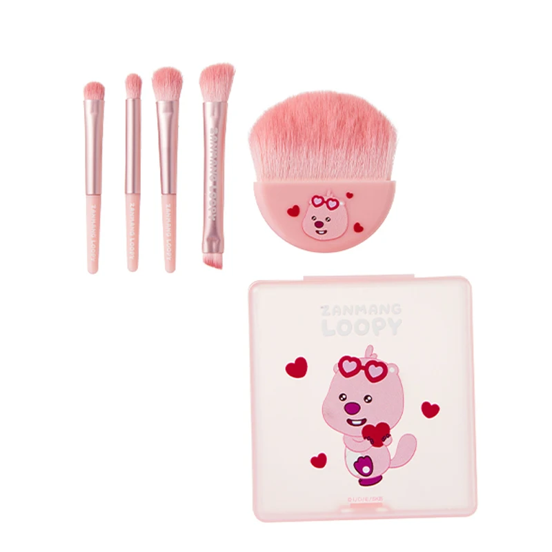 

Miniso Loopy Makeup Brush Set Cute Pink Super Q Portable Makeup Brush Set Super Soft Hair Travel Makeup Brush Set