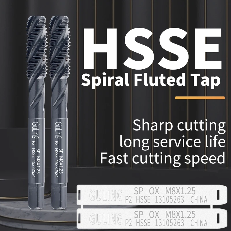 HSSE-M35 With OXIDATION Spiral Fluted Taps M1.2 M1.4 M1.6 M2 M3 M4 M5 M6 M7 M8 M10 M12 M14 M16 M18 M20 Machine Screw Thread Taps