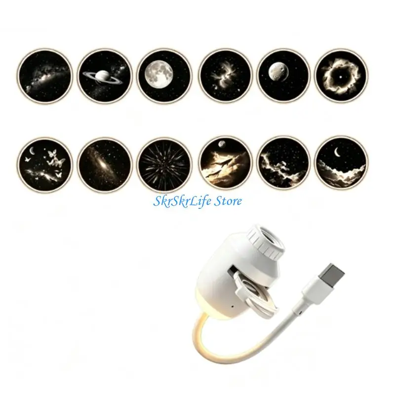 E65E 3/6/12Pcs USB Star Lamp with Slide Tray and Warm Light for Ceiling Use