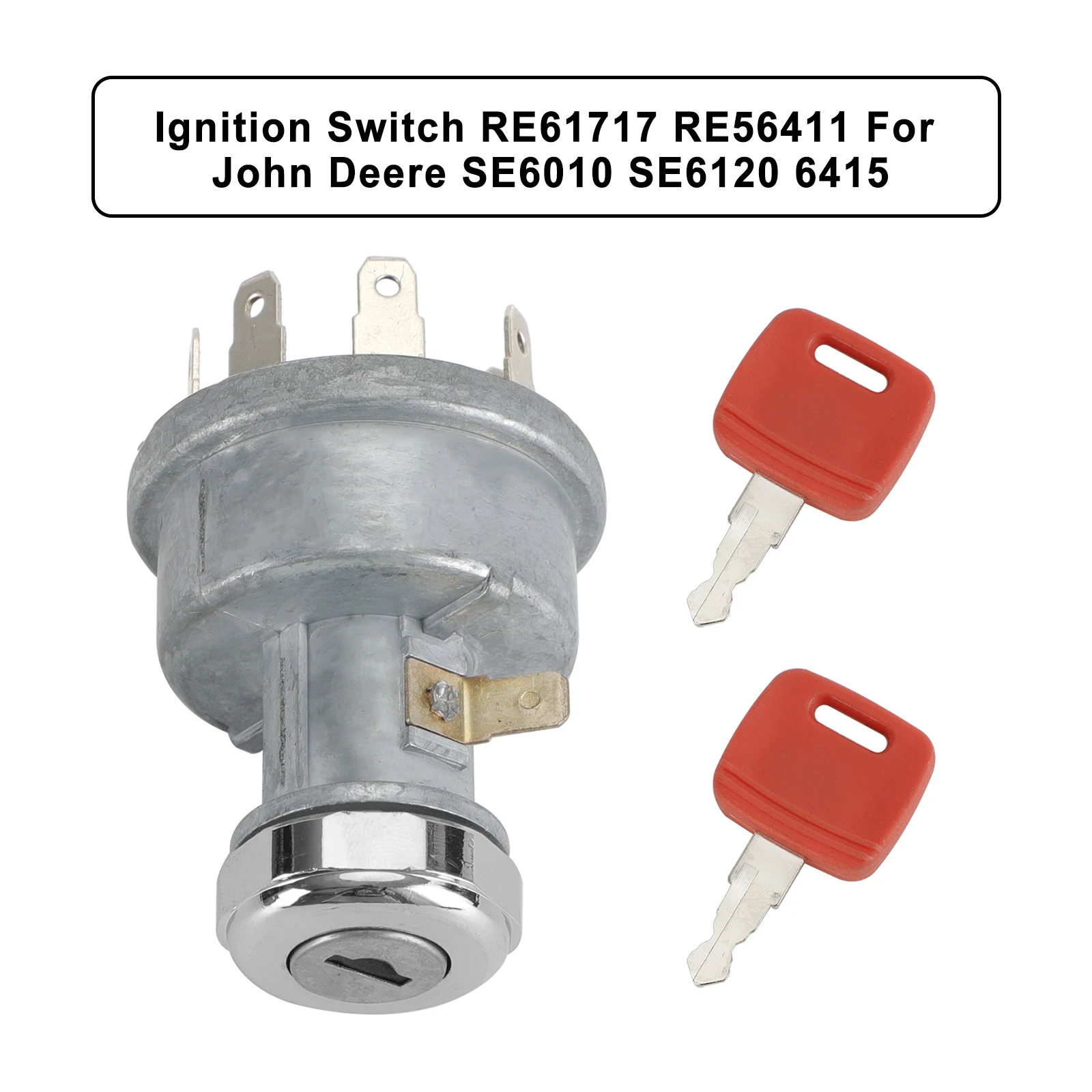 Areyourshop Ignition Switch W/2 Keys RE61717 RE264579 Fits for John Deere SE6010 SE6120 6415