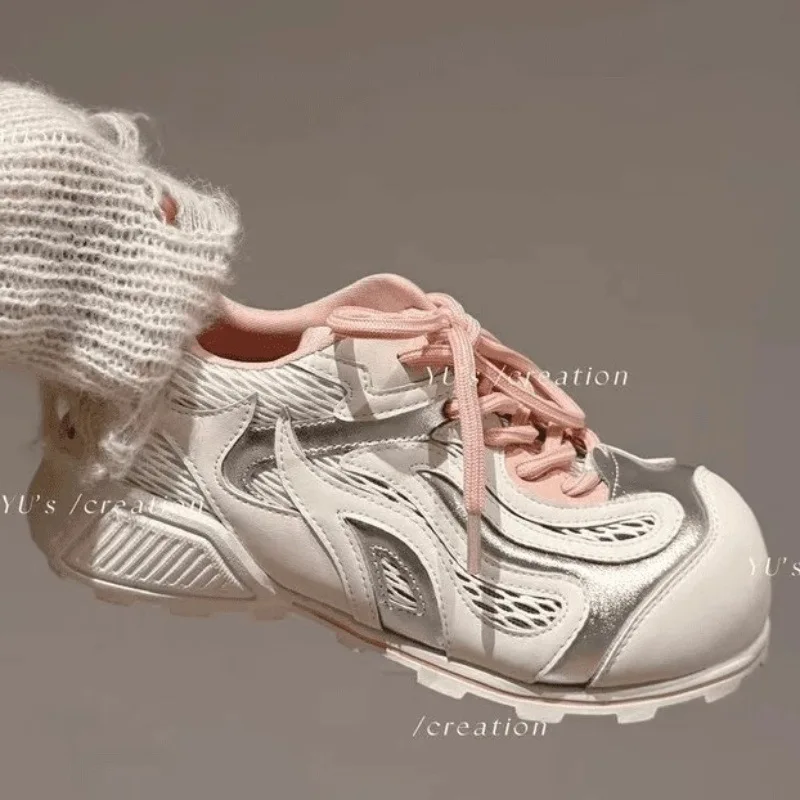 Women's Thick-Soled Dad Sneakers Big Toe Shoes Lightweight Soft Sole Casual Sports Shoes Mesh Breathable Forrest Gump Shoes