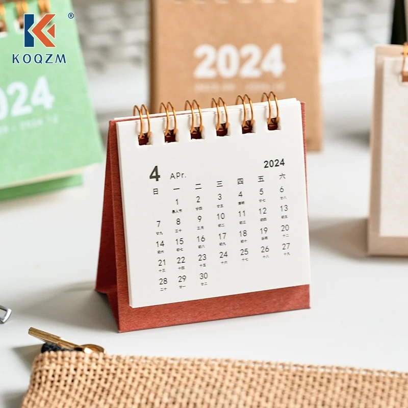 

2024 Mini Calendar Minimalist Calendar Desktop Decoration Student Office Supplies For Planning Organizing Daily Schedule