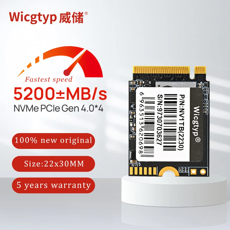 Wicgtyp SSD 2230 NVMe 1tb 2tb 512gb Steam Deck M2 Ssd ภายใน PCIe 4.0x4 SSD สําหรับพื้นผิวแล็ปท็อปเดสก์ท็อป MiniPC PS5 2230 Ssd