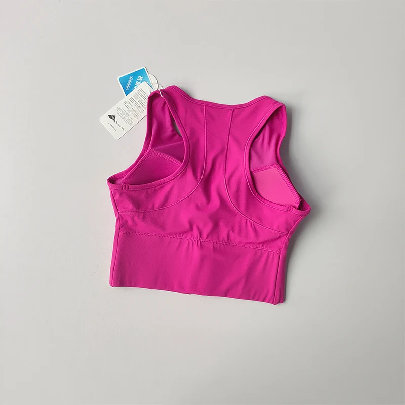 Einteiliger Sport-BH mit Frontreißverschluss, Crop-Top für Damen, stoßfest, schnelltrocknend, hochfeste Weste, Fitness-Yoga-BH – Detail 4