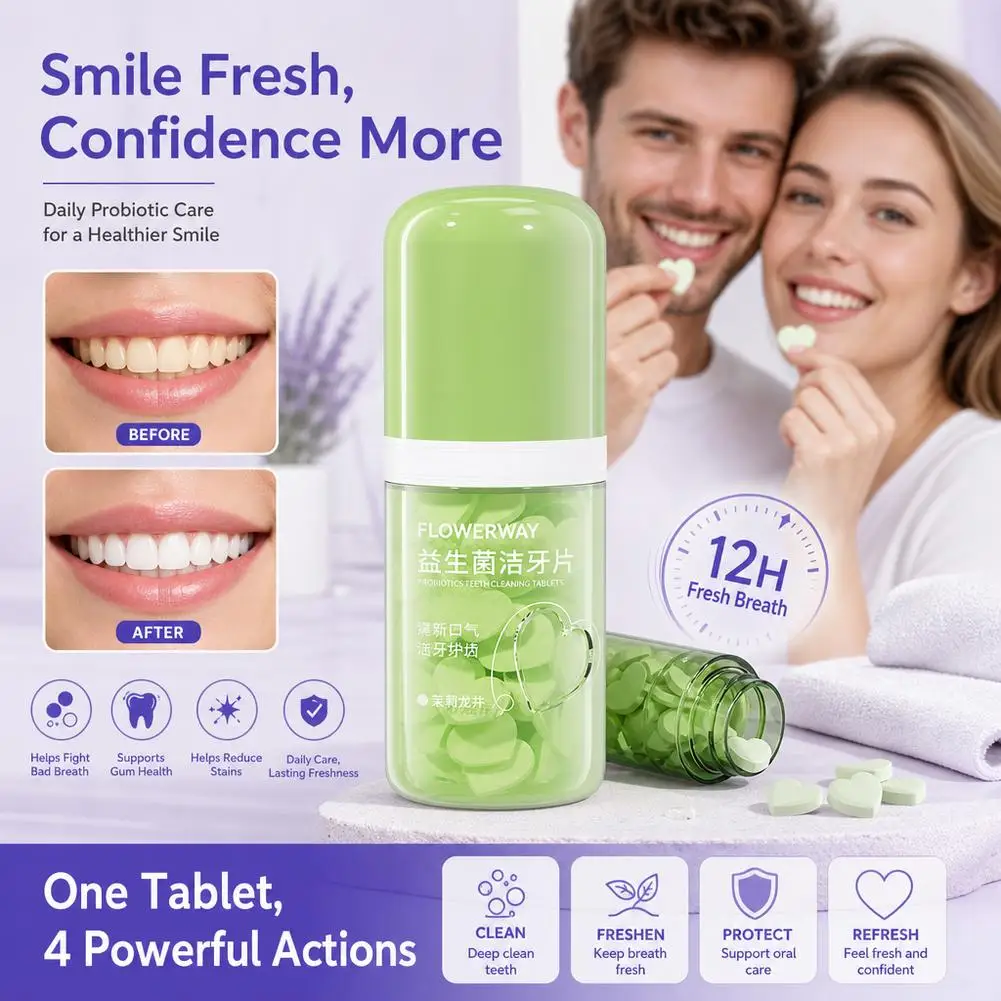 Solid Toothpaste Tablet Portable Oral Care Kit For Travelers Probiotic Formula For Whiter Teeth And Long-Lasting Fresh Breath