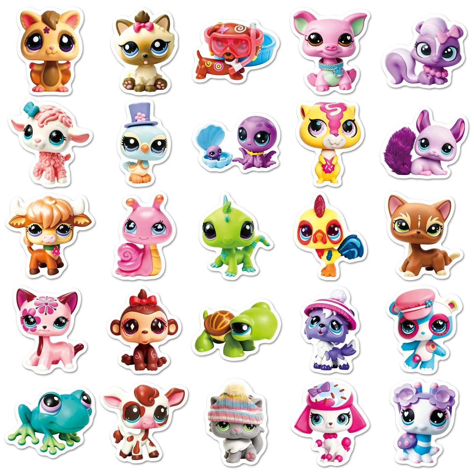 50 Stück Littlest Pet Shop Spiel-Graffiti-Aufkleber Niedliche Haustier-Cartoon-Aufkleber DIY Gepäck Handy Gitarre Scrapbook Wasserdichte Aufkleber – Detail 5
