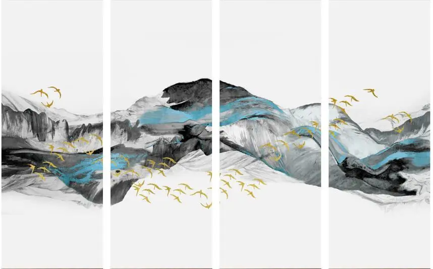 

MT0054 Печать на холсте в китайском стиле с чернилами в виде чайки, пейзаж, плакат на холсте для гостиной, Декор, домашняя Настенная картина