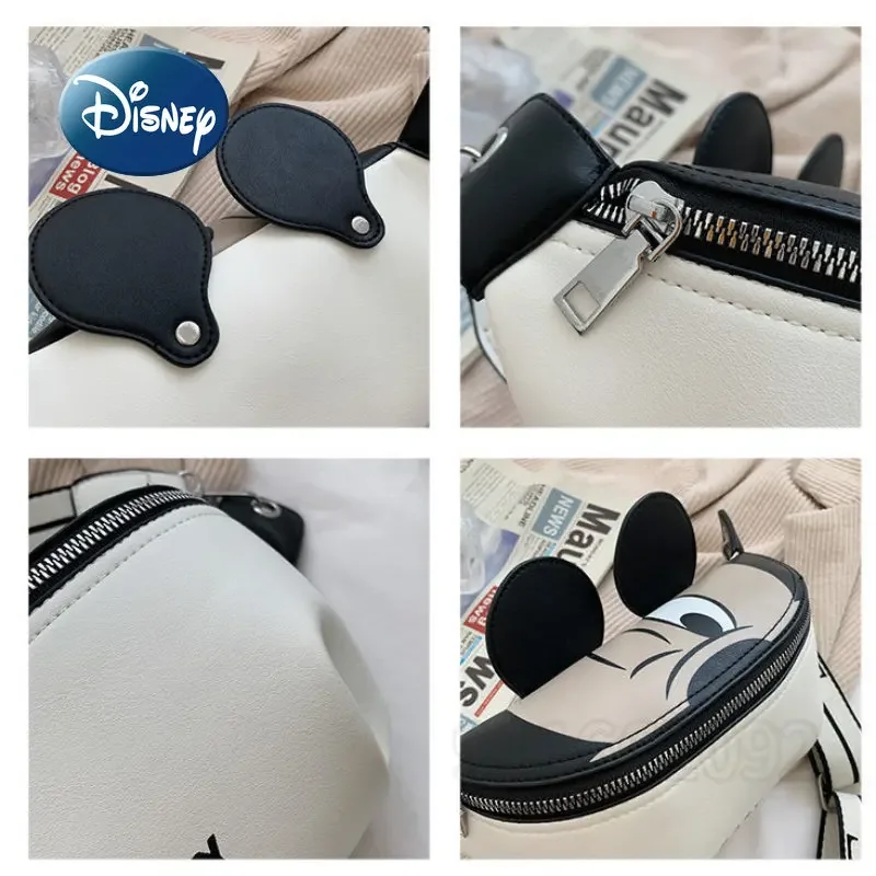 Nuevo bolso de cintura de Mickey de Disney para mujer, bolso cruzado de marca de lujo para mujer, bolso de pecho de moda de dibujos animados de gran capacidad de alta calidad