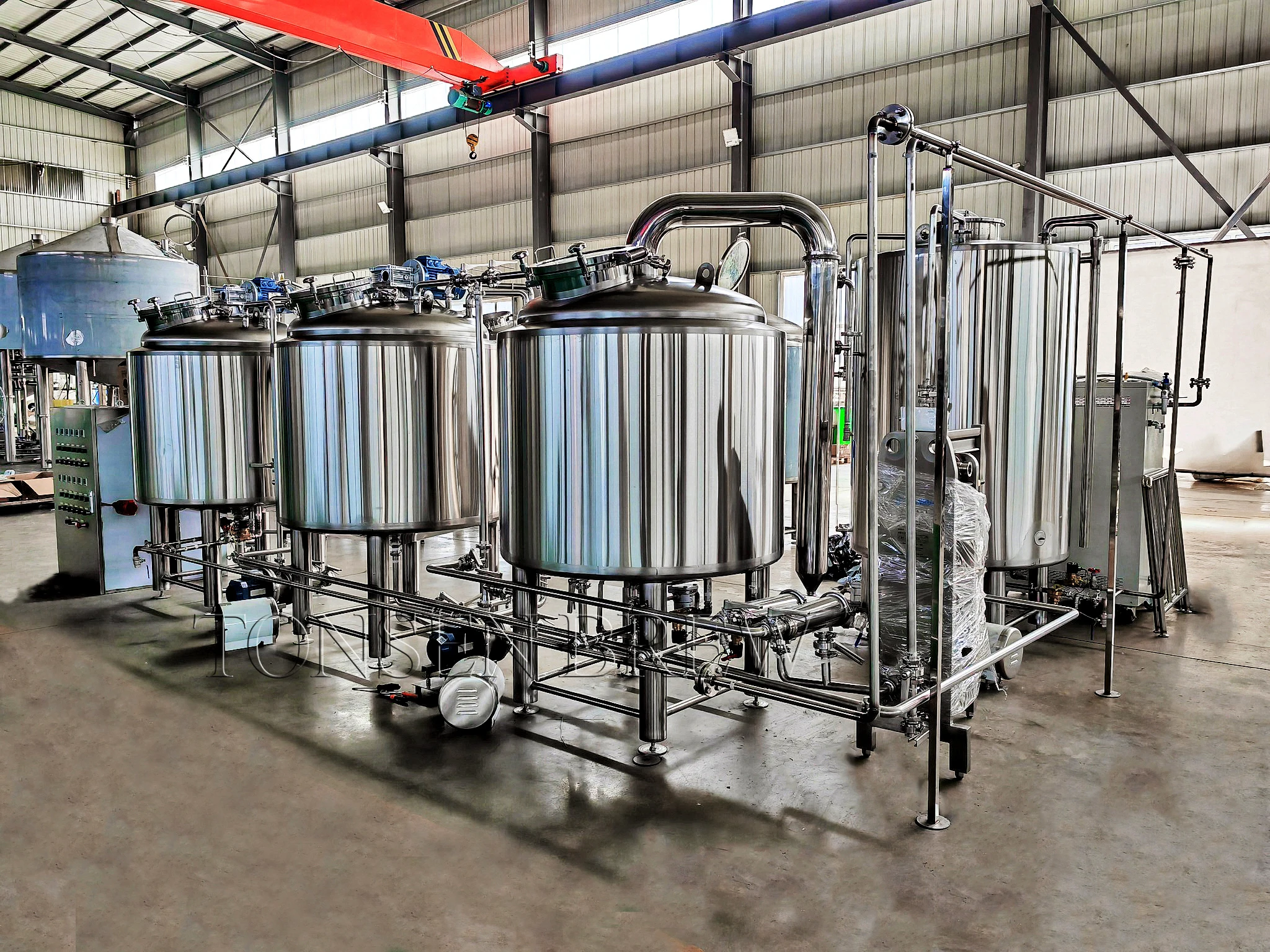 Sistema de Cervecería de Tres Recipientes Tonsen 600L 700L, Equipo de Elaboración de Cerveza Artesanal para Cervecería