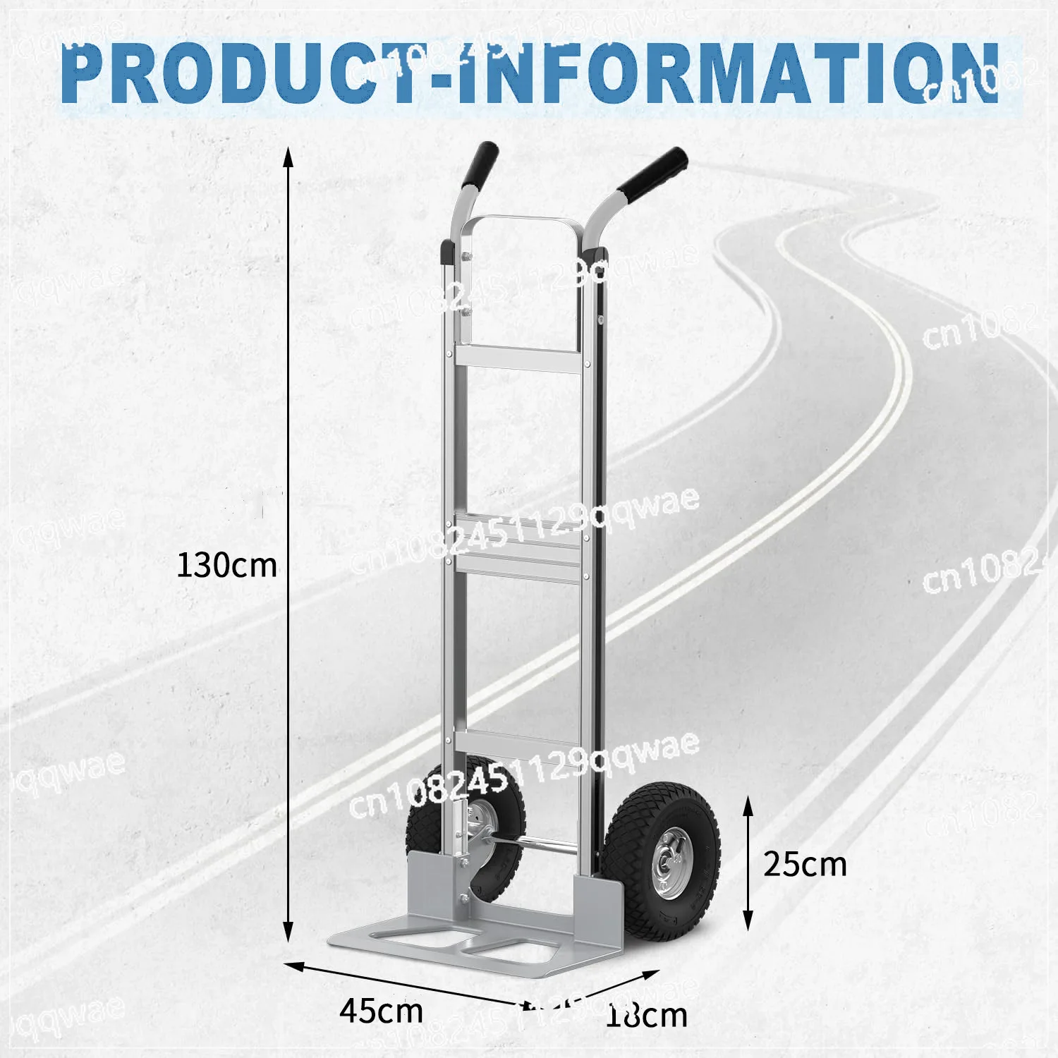 Aluminum alloy tiger cart two-wheeled trolley aluminum truck high load warehouse trolley light truck