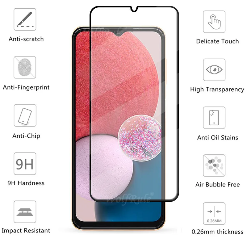 4-in-1 For Samsung Galaxy A13 Glass For Samsung A13 Tempered Glass HD Screen Protector For Samsung A34 A54 A14 A13 Lens Glass