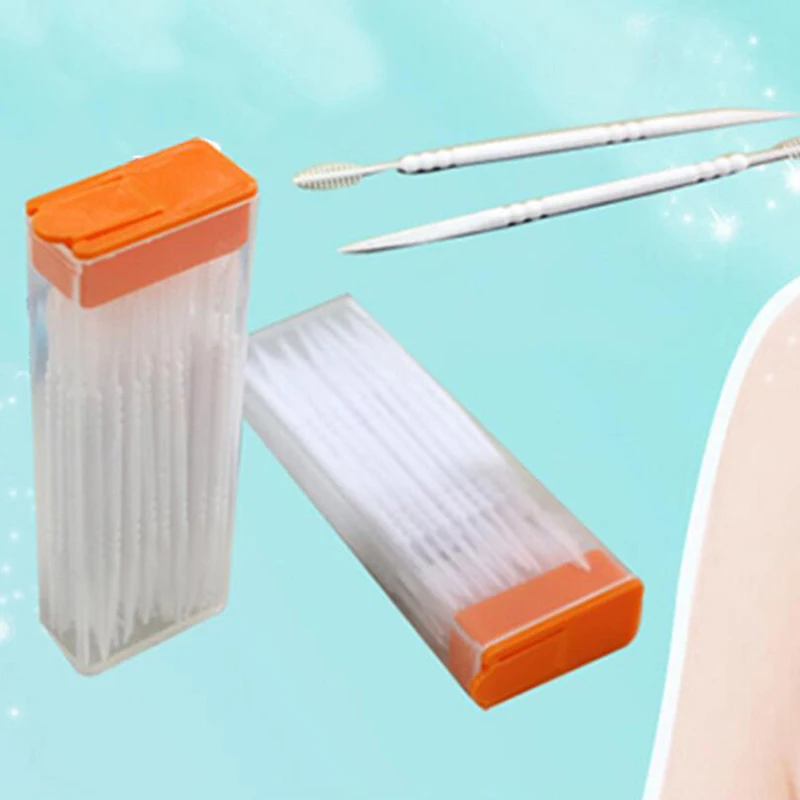 120pcs Portable Toothpick Double Side Use Toothpick for Teeth Cleaning Plastic Tooth Cleaning Brush Eco-friendly Toothpick