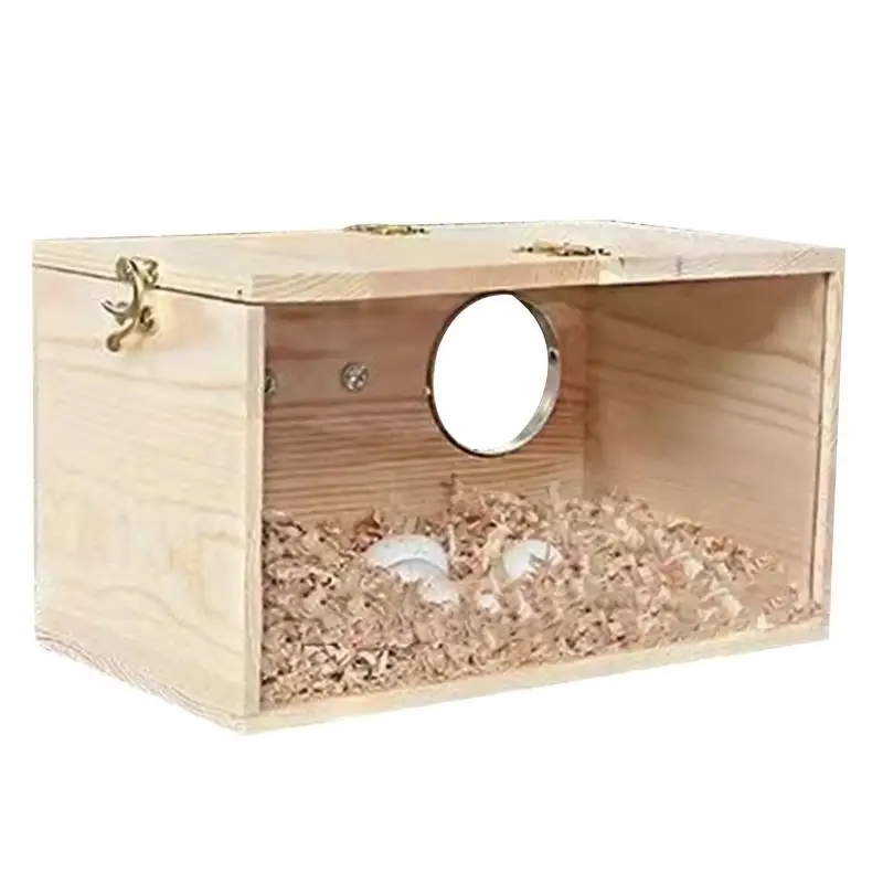 

Parrot Nesting Box Cockatiel Nesting Box Bird Breeding Box House Handcrafted Wooden Acrylic Transparent Bird Box with Detachable