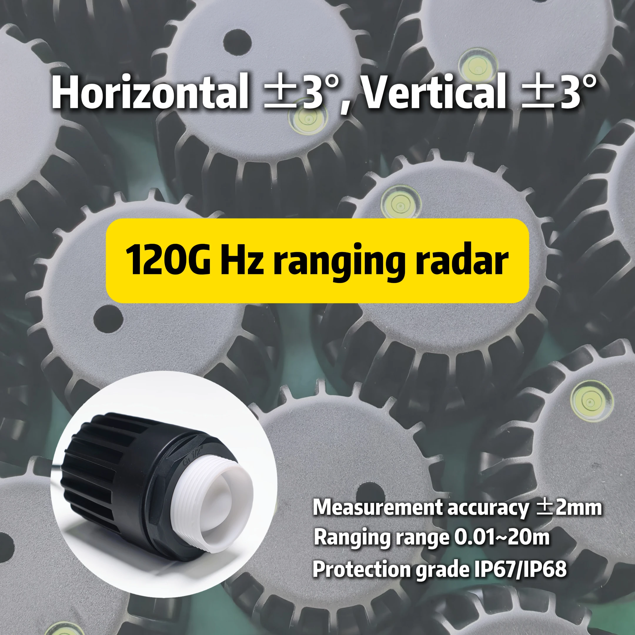 120GHz Radar Millimeter Wave Sensor, Industrial 0.01-20m Water Level Sensor For Water Flow Monitoring, Distance Sensor Radar